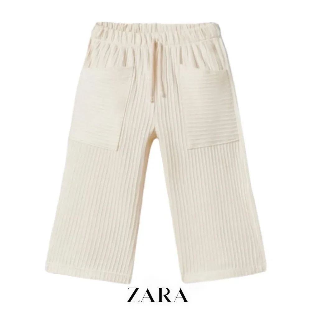 ZARA Kids | Ecru | TEXTURED PANTS WITH POCKETS